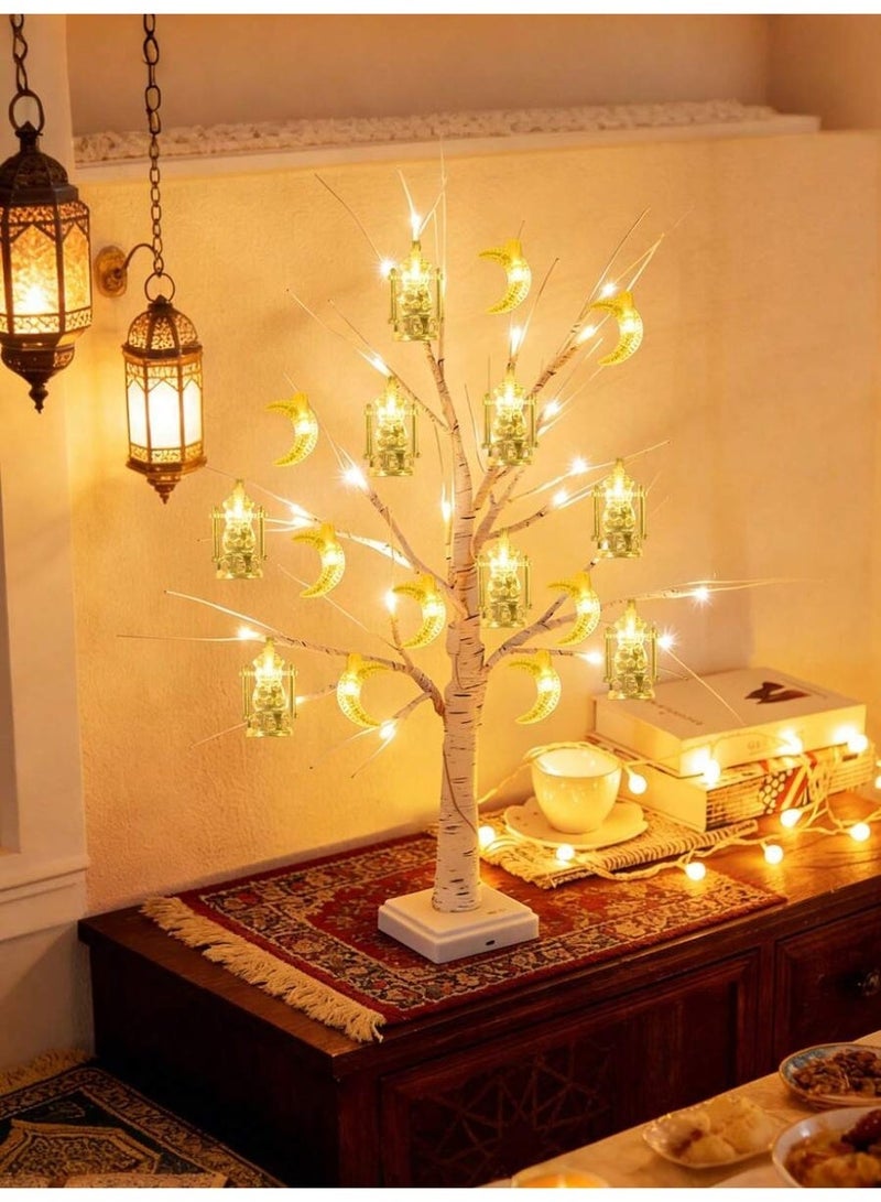Ramadan Moon & Lantern LED Tree Light – Warm White Decor - Image 4
